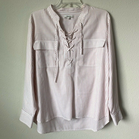 Madewell Terrace Striped Lace-Up Shirt - Picture 2 of 5